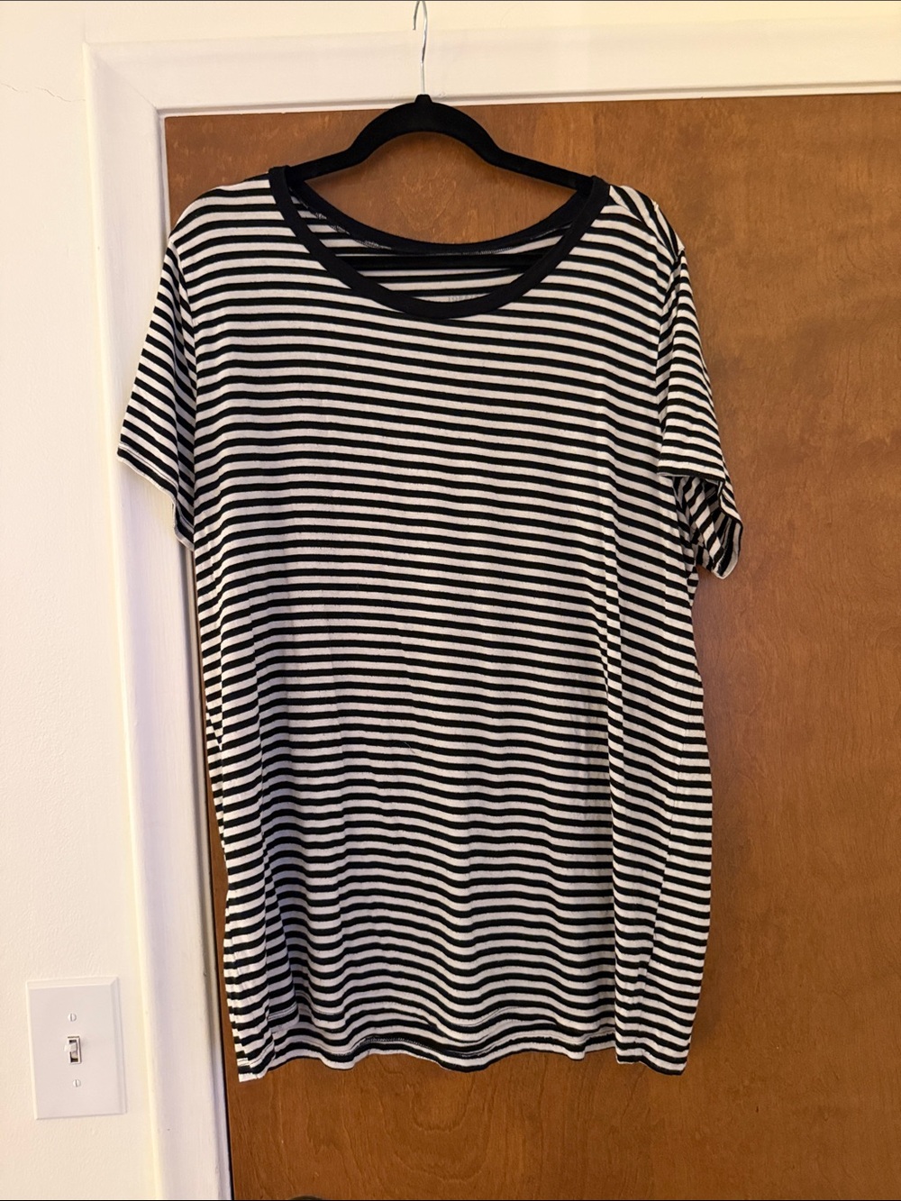 torrid Black and White Striped Short Sleeve Tee